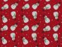 Snowmen Sky Polycotton Print, Red