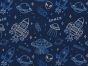 Space Jam Polycotton Print, Blue