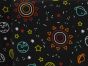 Space Polycotton Print, Black