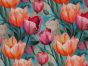 Spring Tulip French Terry, Turquoise