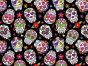 Sugar Skull Celebration Cotton Print, Black