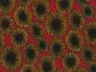 Sunflower Field Polycotton Print, Yellow On Red