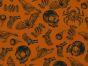 Trick or Treat Halloween Polycotton Print, Orange