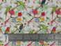 Tropical Birds Cotton Print, White