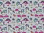 Unicorn Rainbow Hearts Cotton Print, Light Blue