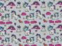 Unicorn Rainbow Hearts Cotton Print, Light Blue