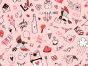 Valentines Collection Digital Cotton Print, Love Doodle