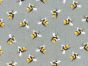 Craft Collection Cotton Print, Bumble Bee, Dark Grey