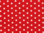 Craft Collection Cotton Print, Small White Star, Red