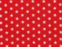 Craft Collection Cotton Print, Small White Star, Red