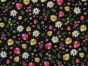 Watercolour Poppy Garden Cotton Poplin Print, Black