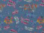 Watercolour Tulip Meadow Mini Waffle Cotton Jersey, Blue