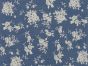White Rose Bunches Printed Denim, Sky