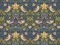 William Morris Strawberry Thief Cotton Panama, Navy