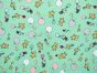 Winnie The Pooh Balloons Cotton Percale Print, Light Mint