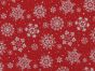 Winter Snowflakes Polycotton Print, Red