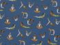 Yoga Pose Polycotton Print, Navy