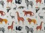 Zoo Animals Linen Look Cotton Panama, Natural