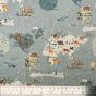 Animal Atlas Linen Look Cotton Panama, Blue