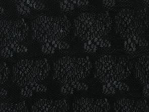 Paisley Floral Stretch Lace - Black - Fabric by the Yard