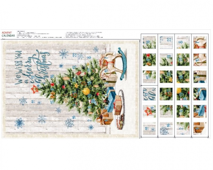 Christmas Advent Calendar Panel, Christmas Tree
