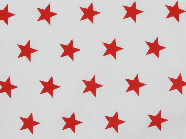 Stars Polycotton Print - Red