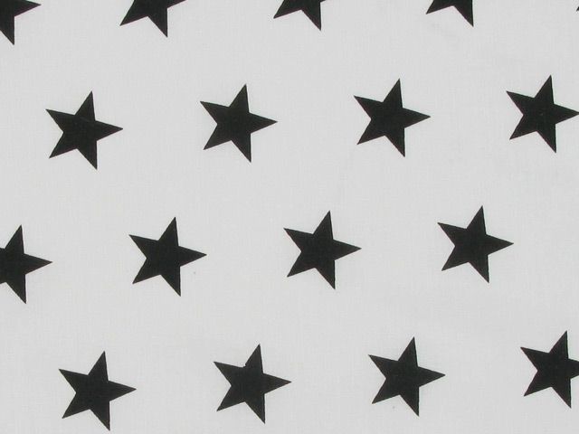 Stars Polycotton Print - Black