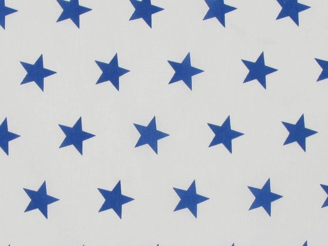 Stars Polycotton Print - Blue