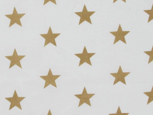 Stars Polycotton Print - Gold