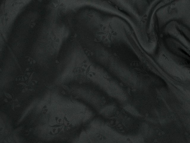 Lily Of Valley Polyester Jacquard, Black