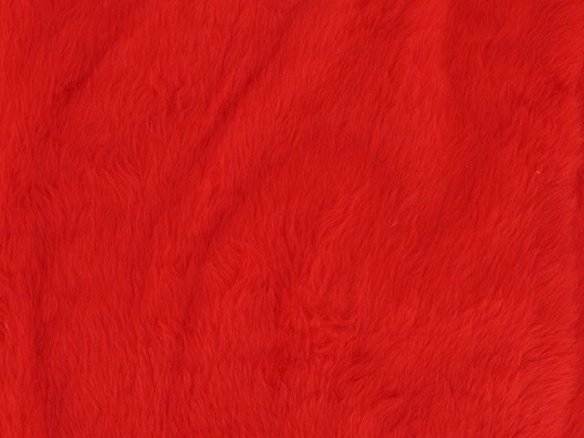 Short Pile Fur Fabric - Red