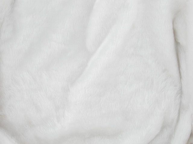 Short Pile Fur Fabric - White