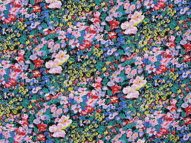 Bold Flower Cotton Print - Red