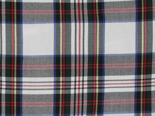 Polyviscose Blend Tartan, White Rock