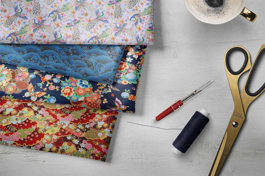 Print Bronzing Floral Cotton Fabric for Patchwork Sewing Material - 1 Meter  